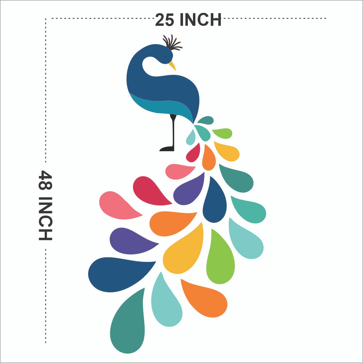 Peacock Decal design for Home Decor Just Peel and Stick  decorative masterpiece for home decor